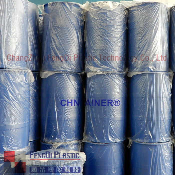 Tambor de plástico de cabeça apertada de 200 litros com 2 plugues