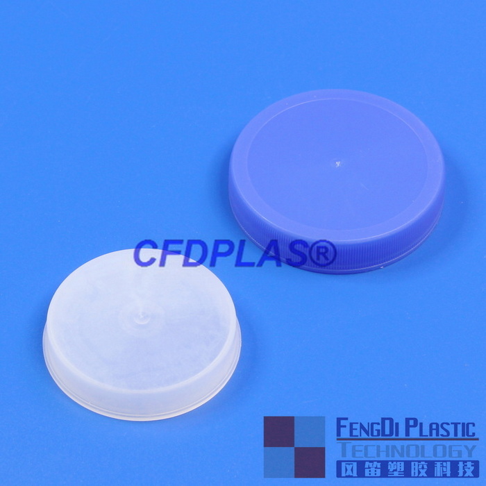Tampa de parafuso azul com nervuras com nervuras de 63 mm com plugue interno LDPE