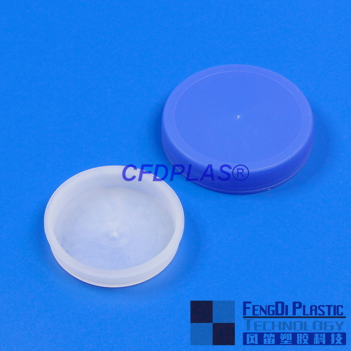 Tampa de parafuso azul com nervuras com nervuras de 63 mm com plugue interno LDPE