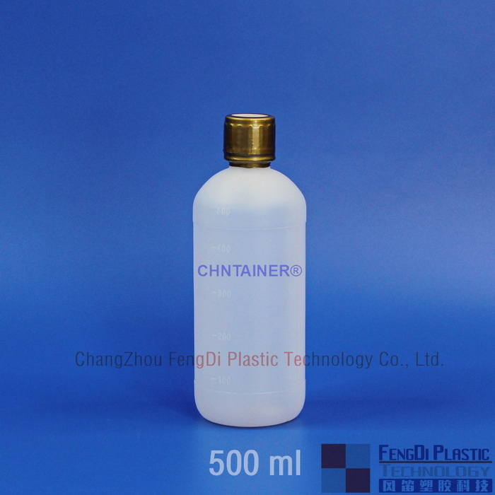 Botthe redonda da solução de álcool de 500 ml com tampa de vedação de indução
