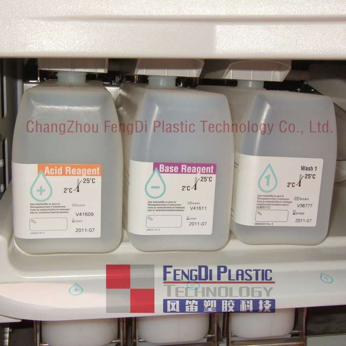 Garrafa retangular de HDPE de 1 litro para embalagem de solução de referência SIEMENS ADVIA1200 ISE